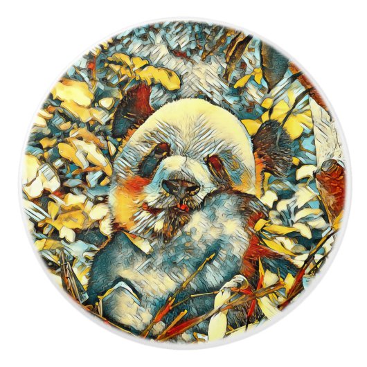 AnimalArt_Panda_012 セラミックノブ (正面)