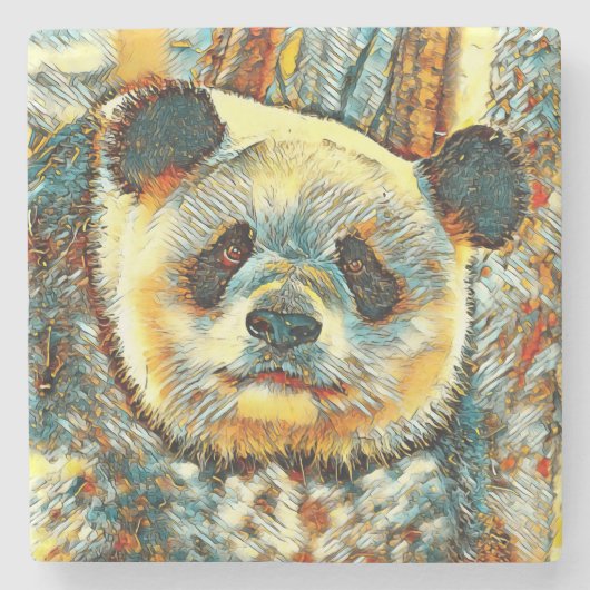 AnimalArt_Panda_014 ストーンコースター (正面)