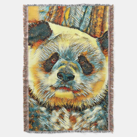 AnimalArt_Panda_014 スローブランケット (正面縦)