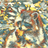 AnimalArt_Raccoon_001 シール (正面)