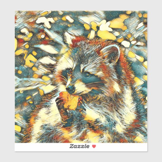 AnimalArt_Raccoon_001 シール (シート)