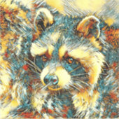 AnimalArt_Raccoon_004 シール (正面)