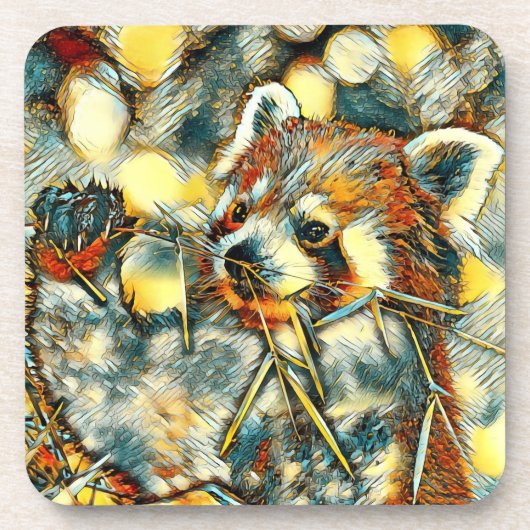AnimalArt_RedPanda_001 コースター (正面)