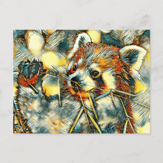 AnimalArt_RedPanda_001 ポストカード (正面)