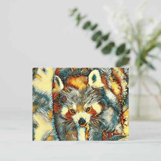 AnimalArt_RedPanda_002 ポストカード (スタンド正面)