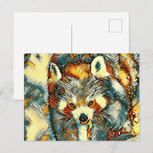 AnimalArt_RedPanda_002 ポストカード (正面/裏面)