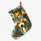 AnimalArt_RedPanda_002 ラージクリスマスストッキング (裏面 (吊り時))