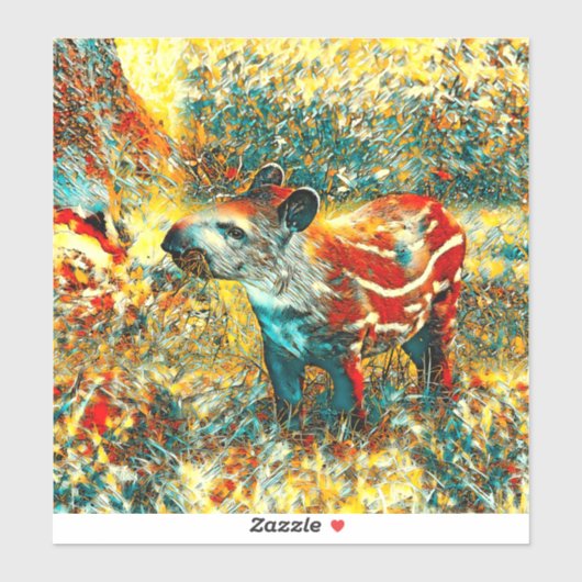 AnimalArt_Tapir_001 シール (シート)