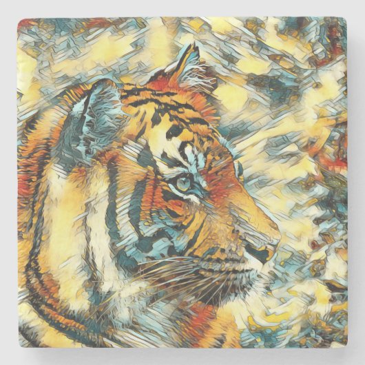 AnimalArt_Tiger_003 ストーンコースター (正面)