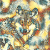 AnimalArt_Wolf_001 シール (正面)