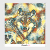 AnimalArt_Wolf_001 シール (シート)