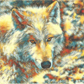 AnimalArt_Wolf_003 シール (正面)