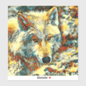 AnimalArt_Wolf_003 シール (シート)