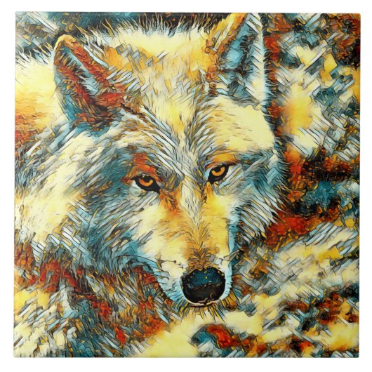 AnimalArt_Wolf_003 タイル (正面)