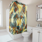 AnimalArt_Wolf_004 シャワーカーテン (インサイチュ)