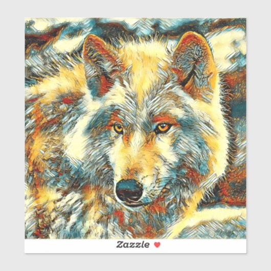 AnimalArt_Wolf_004 シール (シート)