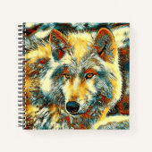 AnimalArt_Wolf_004 ノートブック (正面)