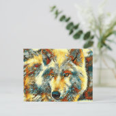 AnimalArt_Wolf_004 ポストカード (スタンド正面)