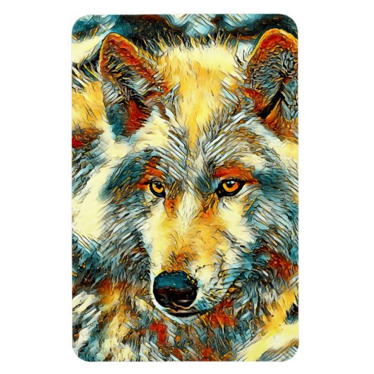 AnimalArt_Wolf_004 マグネット (縦)