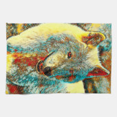AnimalArt_Wolf_009 キッチンタオル (横)