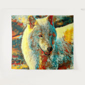 AnimalArt_Wolf_009 タペストリー (正面(横))