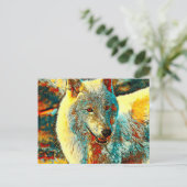AnimalArt_Wolf_009 ポストカード (スタンド正面)