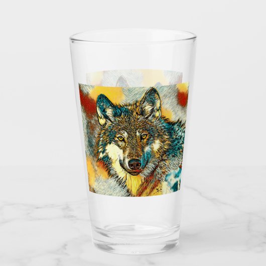 AnimalArt_Wolf_010 タンブラーグラス (正面)
