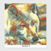 AnimalArt_Wolf_07 シール (シート)