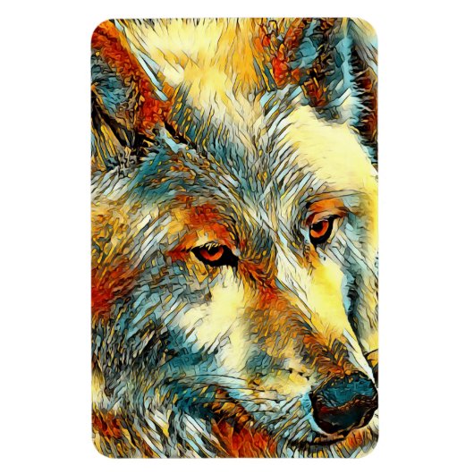 AnimalArt_Wolf_07 マグネット (縦)