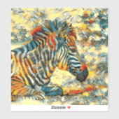 AnimalArt_Zebra_001 シール (シート)