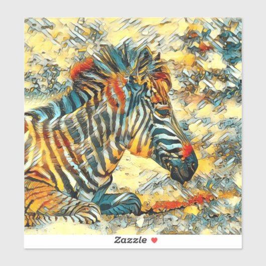 AnimalArt_Zebra_001 シール (シート)