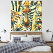 AnimalArt_Zebra_002 キャンバスプリント (インサイチュ (寝室))