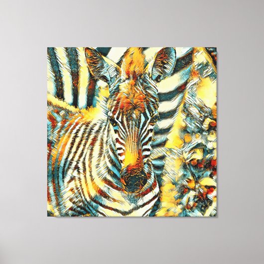 AnimalArt_Zebra_002 キャンバスプリント (正面)