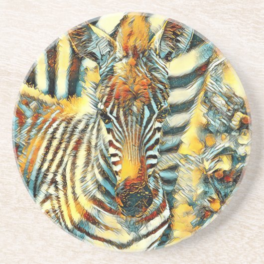 AnimalArt_Zebra_002 コースター (正面)