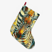 AnimalArt_Zebra_002 ラージクリスマスストッキング (正面 (吊り時))