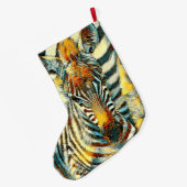 AnimalArt_Zebra_002 ラージクリスマスストッキング (裏面 (吊り時))