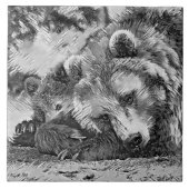 AnimalArtBW_Bear_002 タイル (正面)