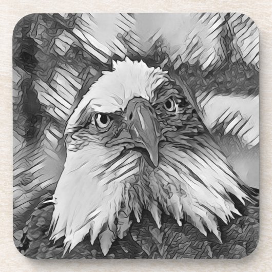 AnimalArtBW_Bird_004 コースター (正面)