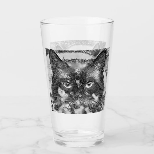 AnimalArtBW_Cat_003 タンブラーグラス (正面)