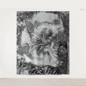 AnimalArtBW_Cat_07 タペストリー (正面)