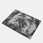AnimalArtBW_Cat_07 ドアマット (アングル)