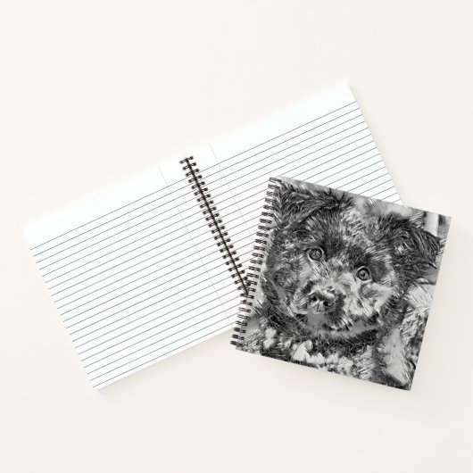 AnimalArtBW_Dog_005 ノートブック (内部)