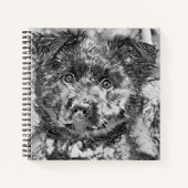 AnimalArtBW_Dog_005 ノートブック (正面)