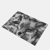 AnimalArtBW_Fox_001 ドアマット (アングル)