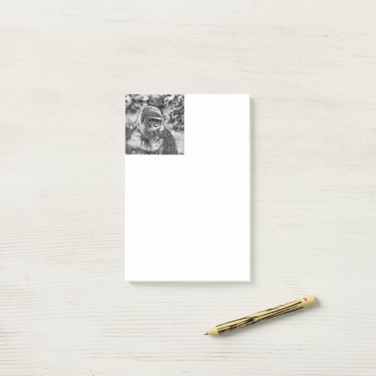 AnimalArtBW_Gorilla_002 ポストイット (デスク上)