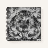 AnimalArtBW_Hamster_001 ノートブック (正面)