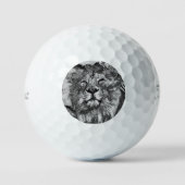 AnimalArtBW_Lion_003 ゴルフボール (正面)