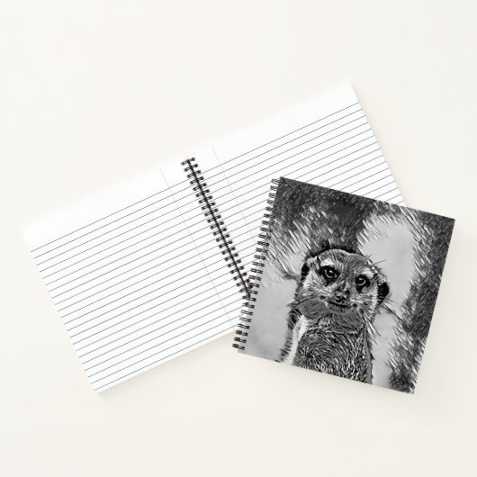 AnimalArtBW_Meerkat_002 ノートブック (内部)