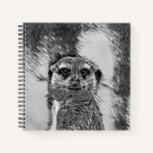 AnimalArtBW_Meerkat_002 ノートブック (正面)