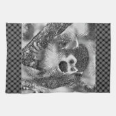 AnimalArtBW_Monkey_002 キッチンタオル (横)